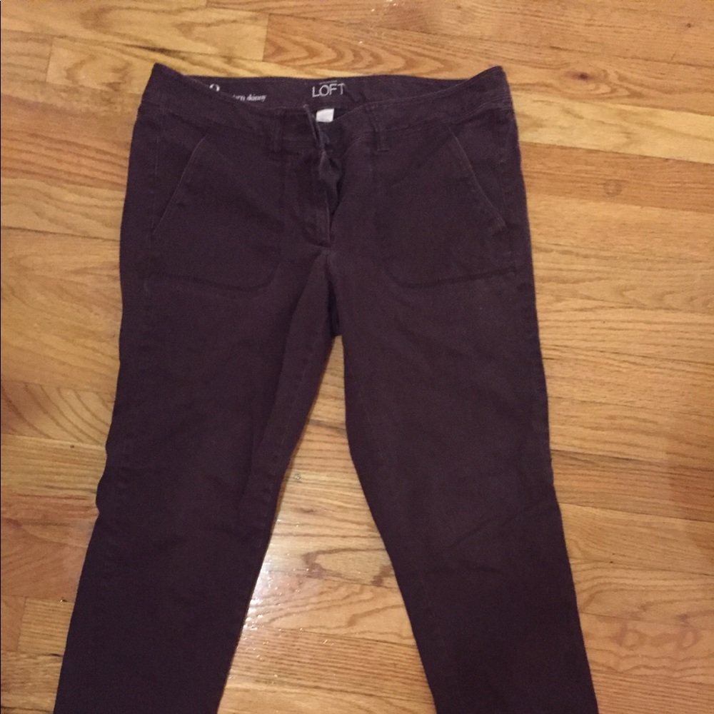 Ann Taylor loft purple modern skinny pants size 8